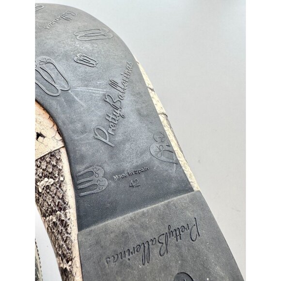 PRETTY BALLERINAS Rosario Sand Snake Embossed Leather Ballet Flats, Size 42 - Picture 13 of 14
